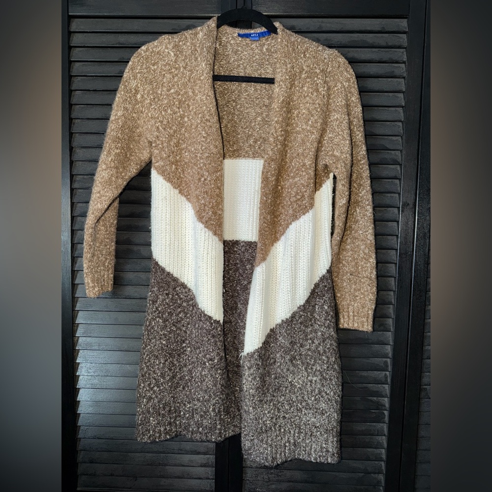 Apt. 9 Women’s Medium Brown and Cream Cardigan